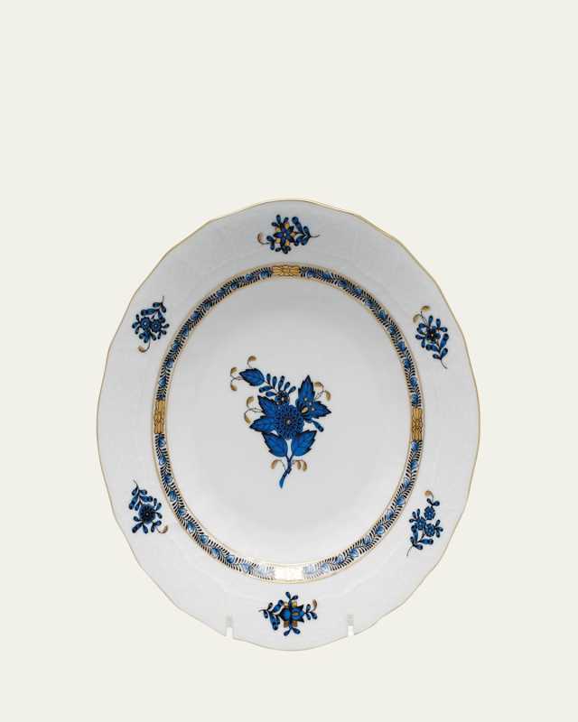 Chinese Bouquet Black Sapphire Dessert Plate